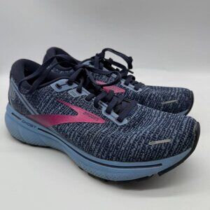 Brooks Ghost 14 Women’s Running Shoes Navy Blue Pink Size 7.5 Medium